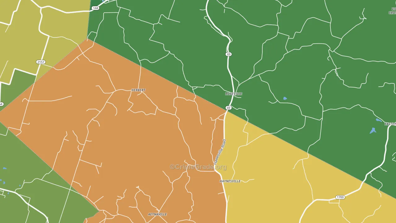 Roseville, KY Map of Assault Rates
