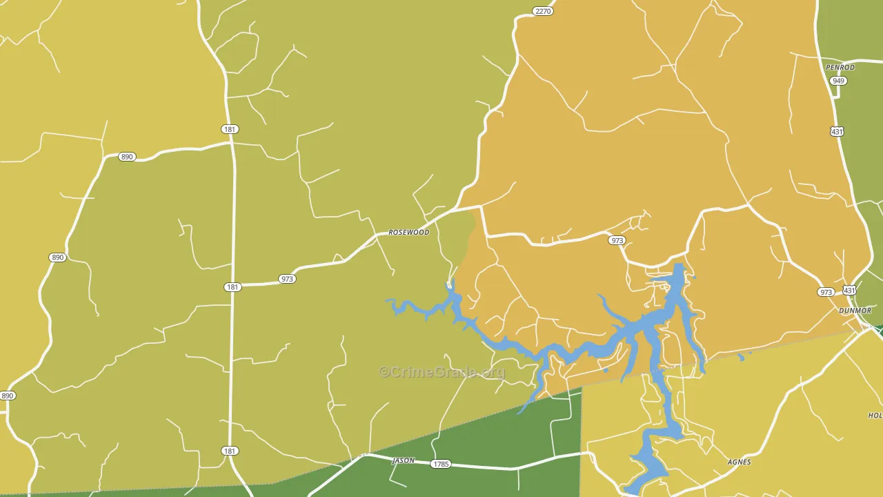 Rosewood, KY Map of Assault Rates