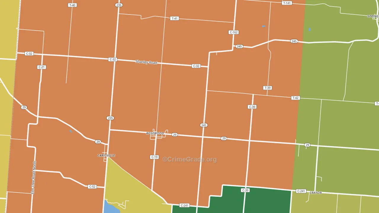 Rosewood, OH Map of Assault Rates