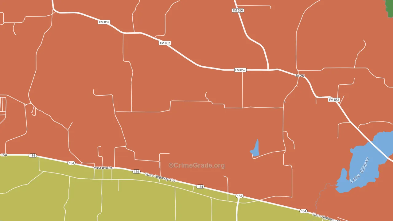 Rosewood, TX Map of Assault Rates