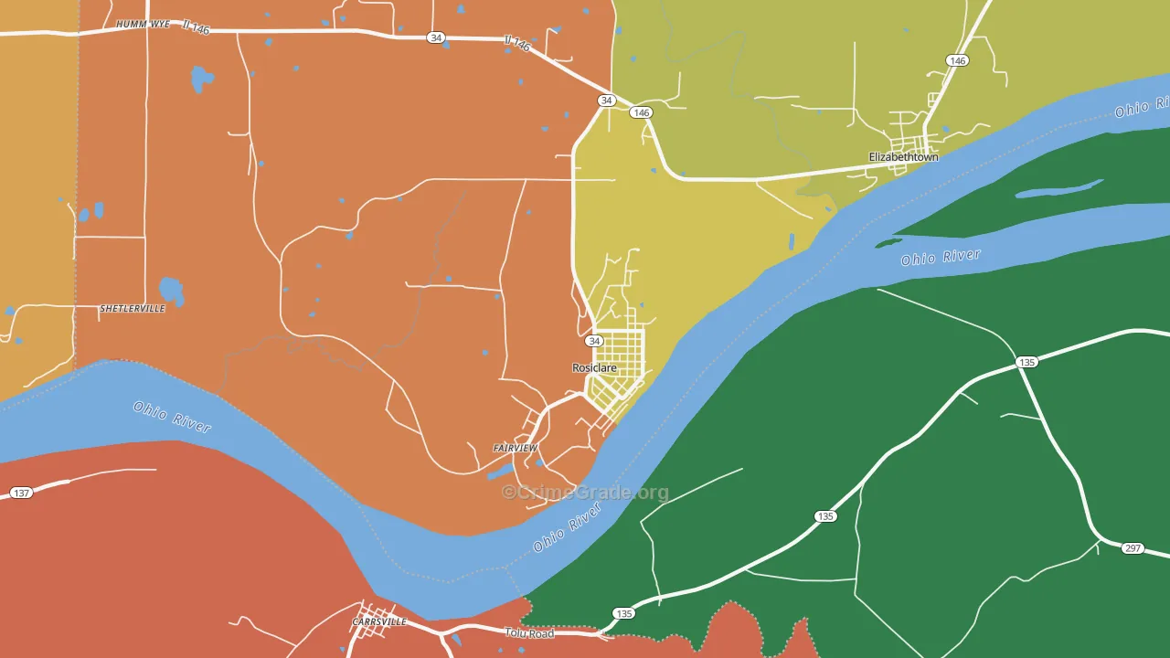 Rosiclare, IL Map of Assault Rates