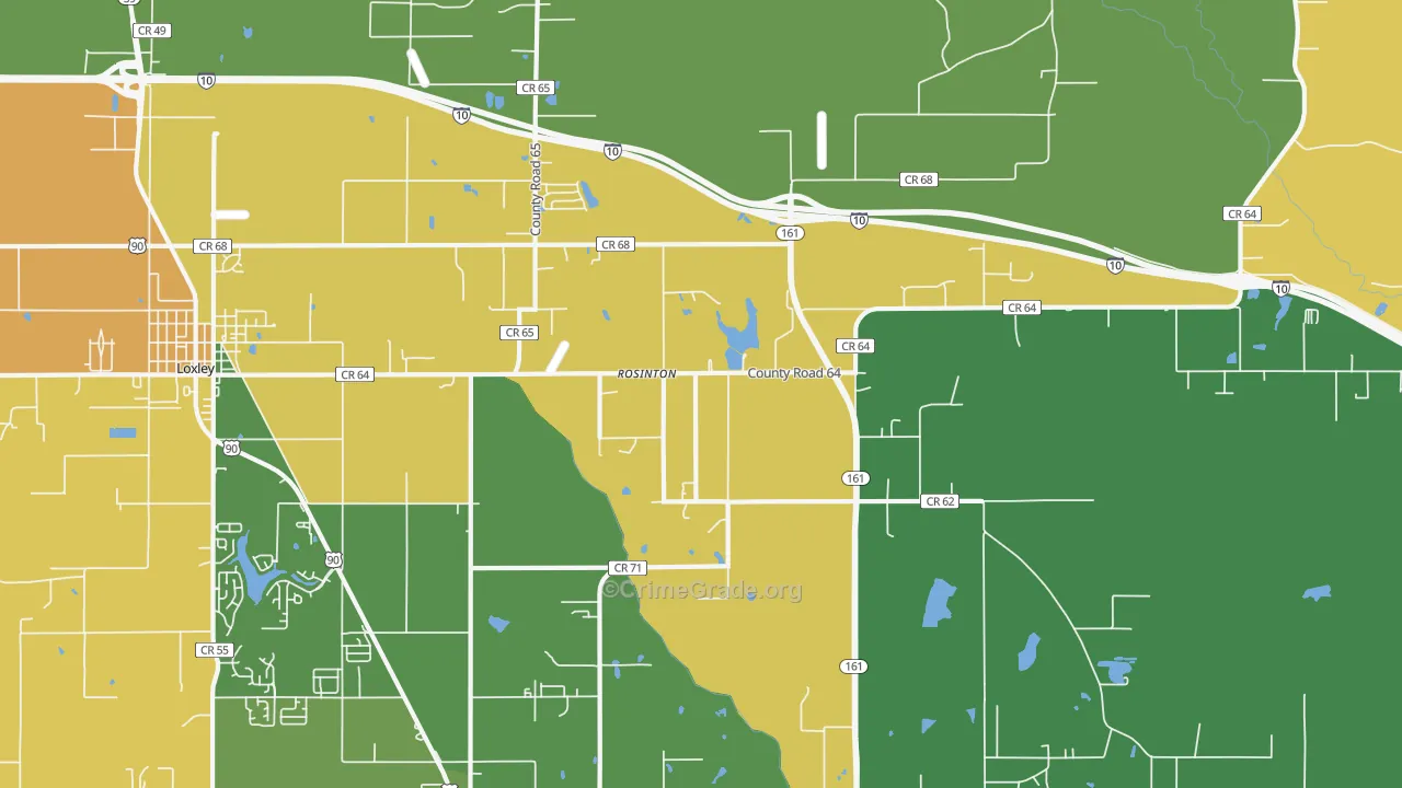Rosinton, AL Map of Assault Rates