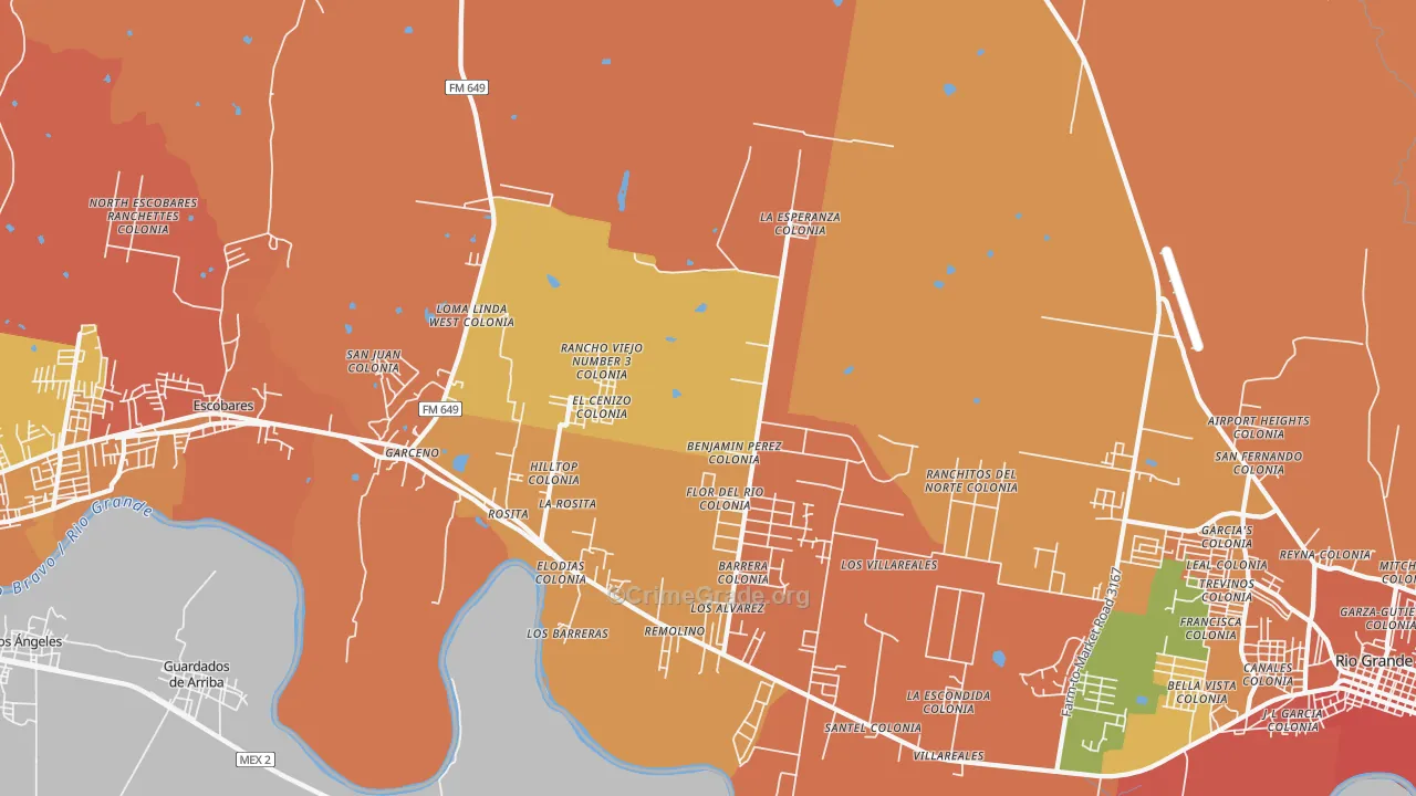 Rosita, TX Map of Assault Rates