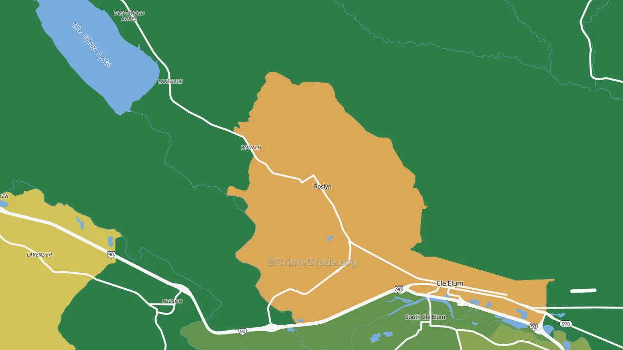 Roslyn, WA Map of Assault Rates