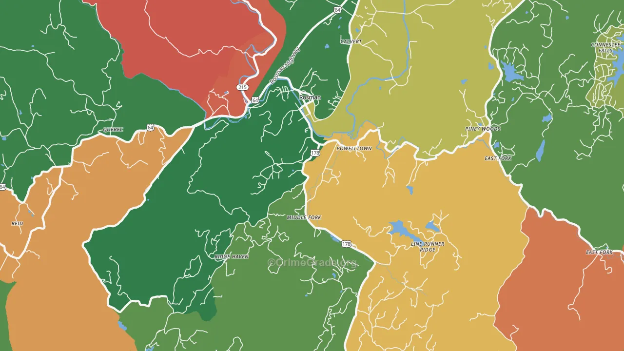 Rosman, NC Map of Assault Rates