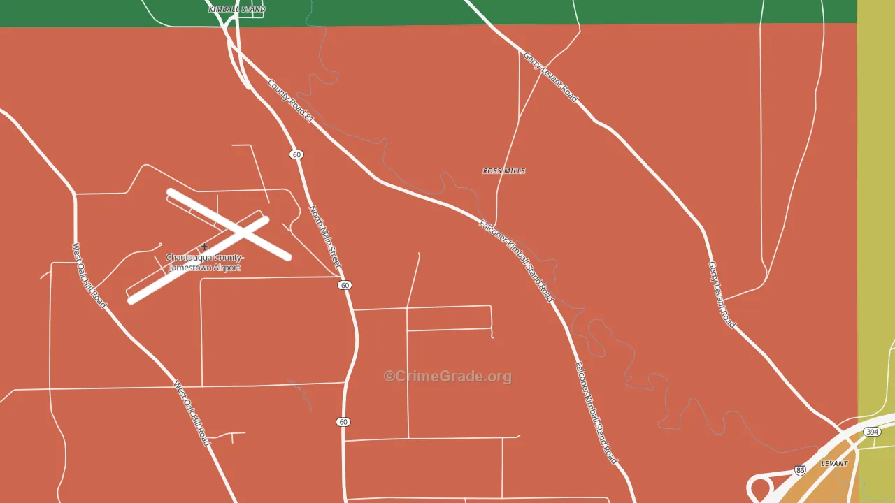 Ross Mill, NY Map of Assault Rates