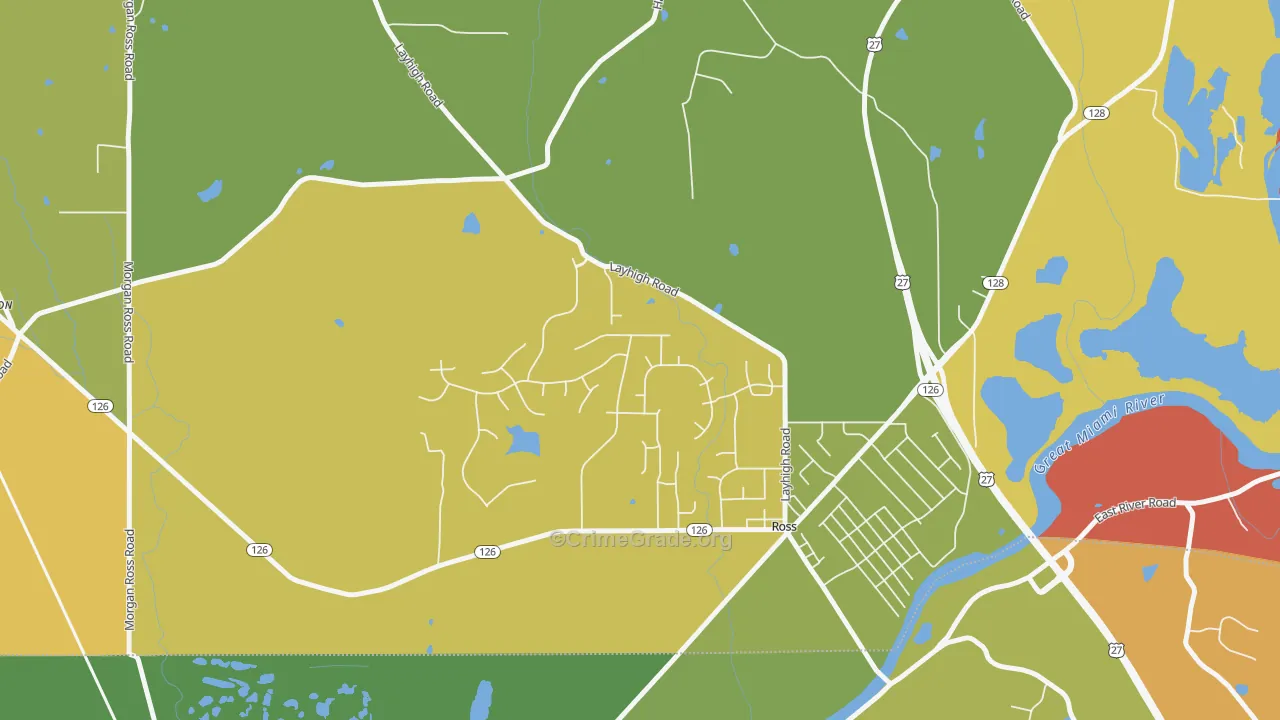 Ross, OH Map of Assault Rates