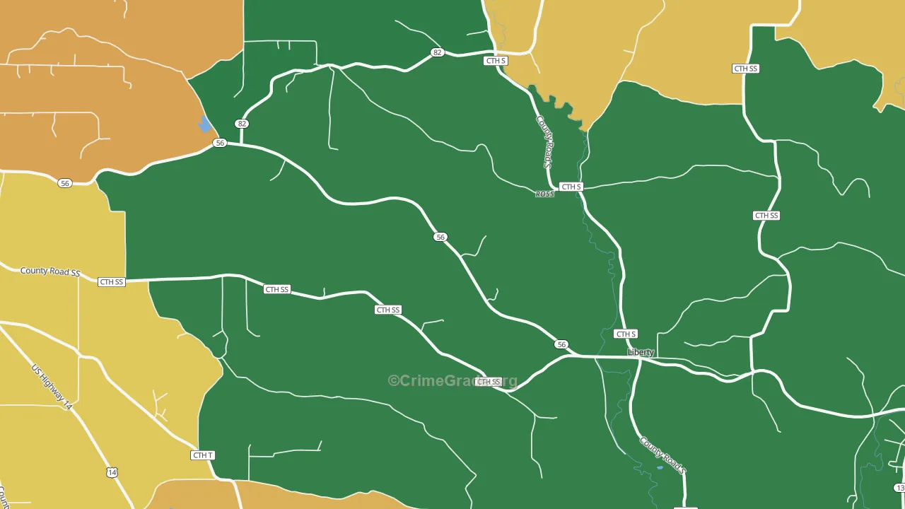 Ross, WI Map of Assault Rates