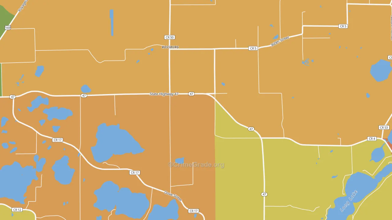 Rossburg, MN Map of Assault Rates