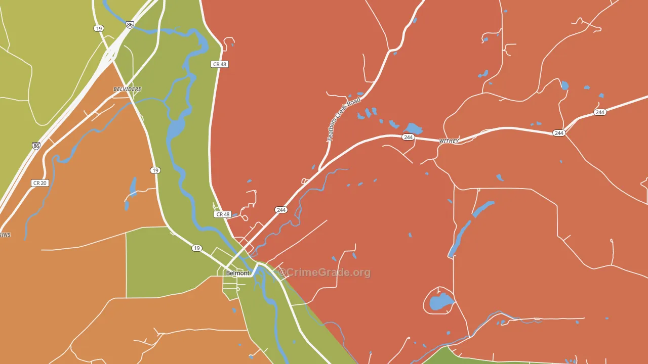 Rossburg, NY Map of Assault Rates