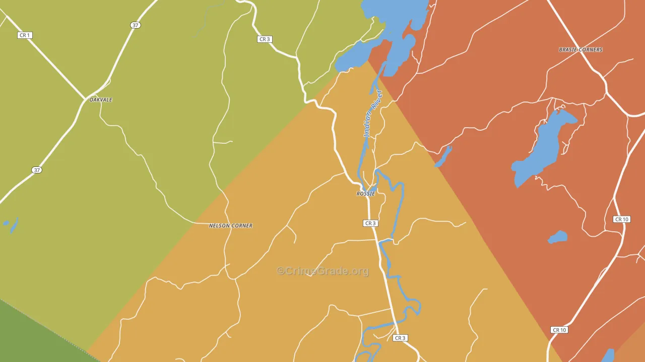 Rossie, NY Map of Assault Rates