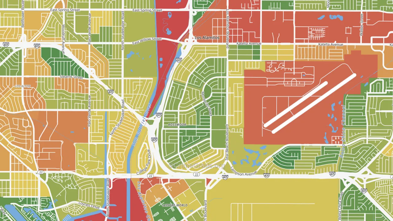 Rossmoor, CA Map of Assault Rates