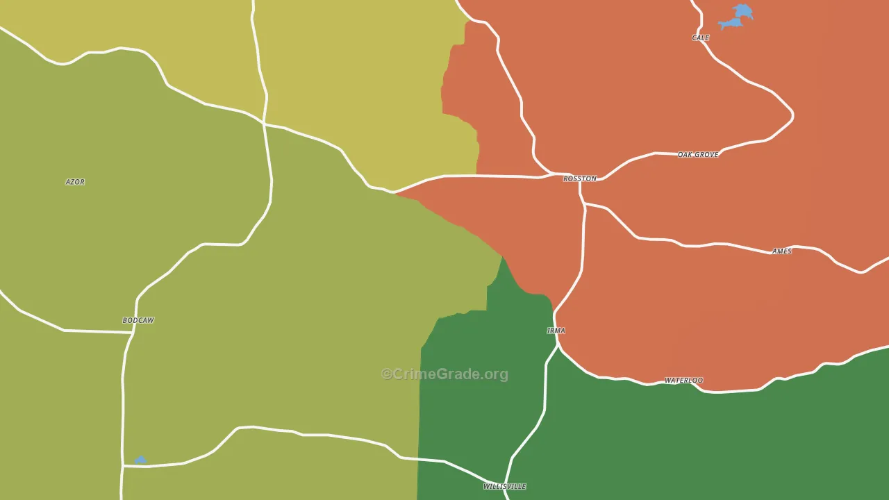 Rosston, AR Map of Assault Rates