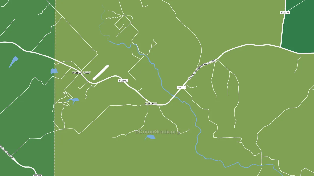 Rosston, TX Map of Assault Rates