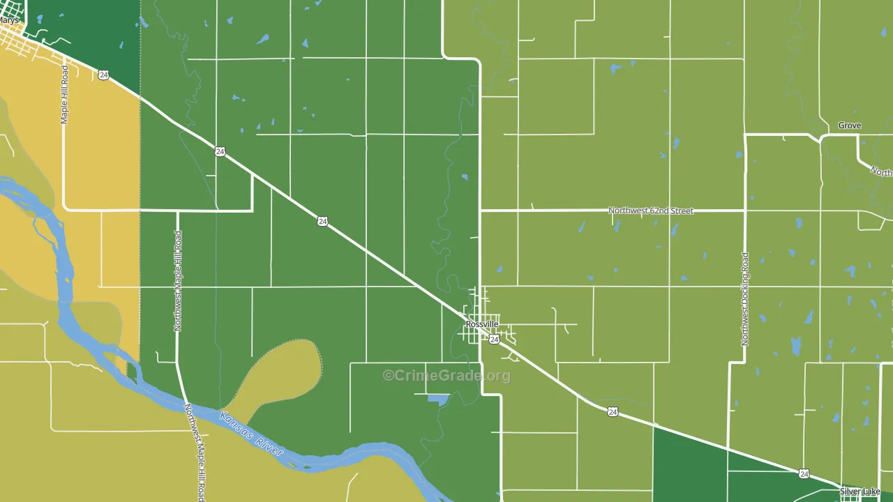 Rossville, KS Map of Assault Rates
