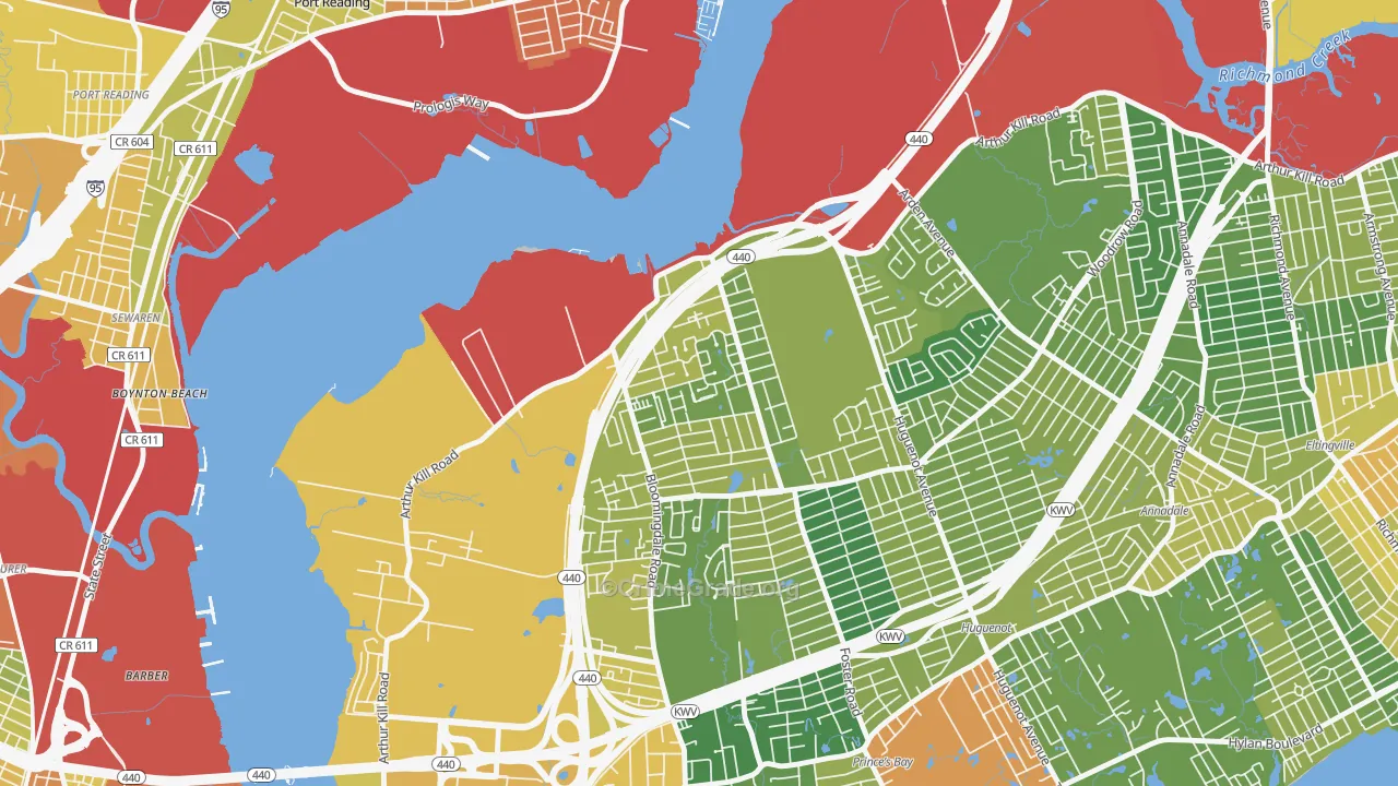 Rossville, Staten Island, NY Map of Assault Rates
