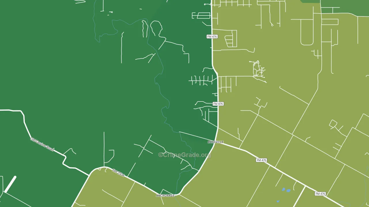 Rossville, TX Map of Assault Rates