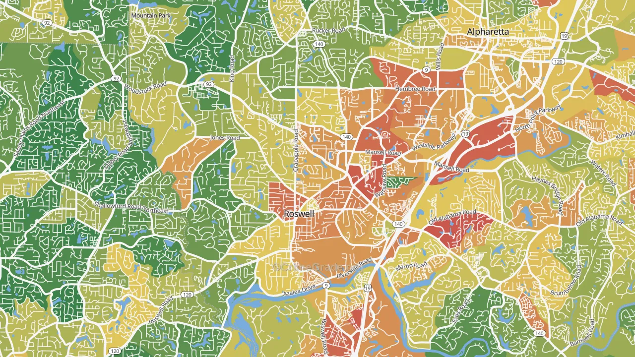 Roswell, GA Map of Assault Rates