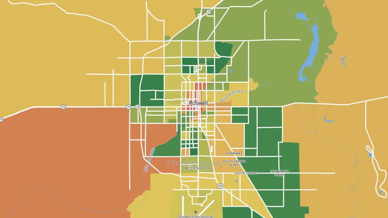 Roswell, NM Map of Assault Rates
