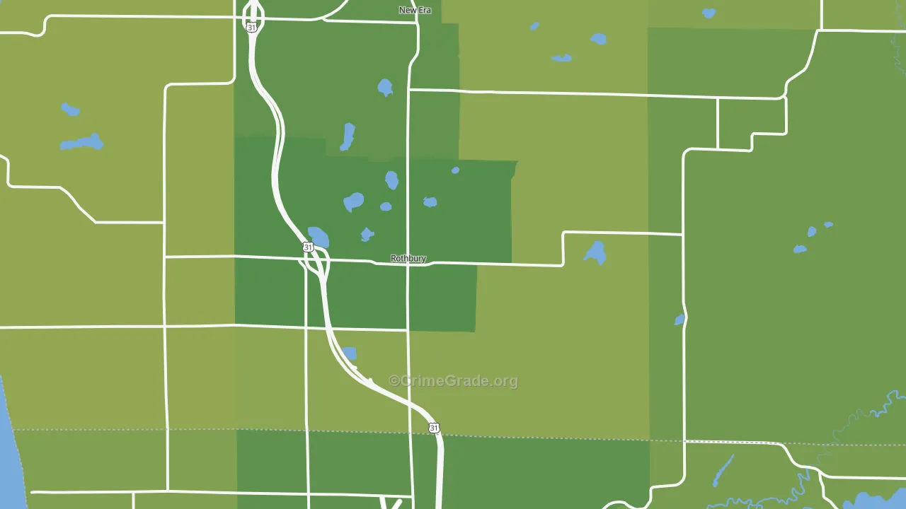 Rothbury, MI Map of Assault Rates