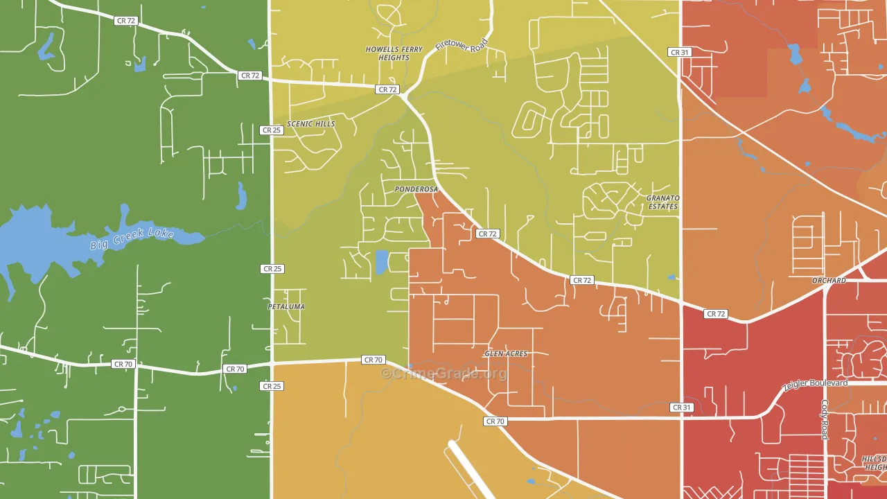 Rothfield, Semmes, AL Map of Assault Rates
