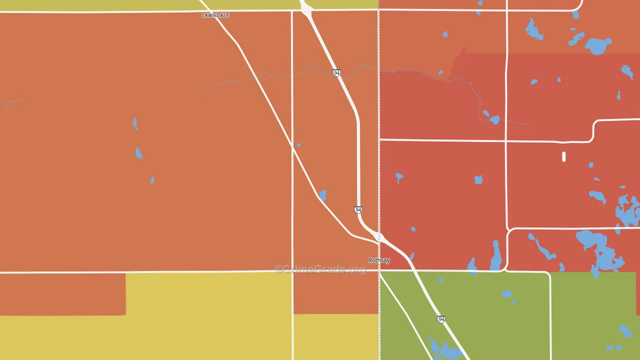 Rothsay, MN Map of Assault Rates