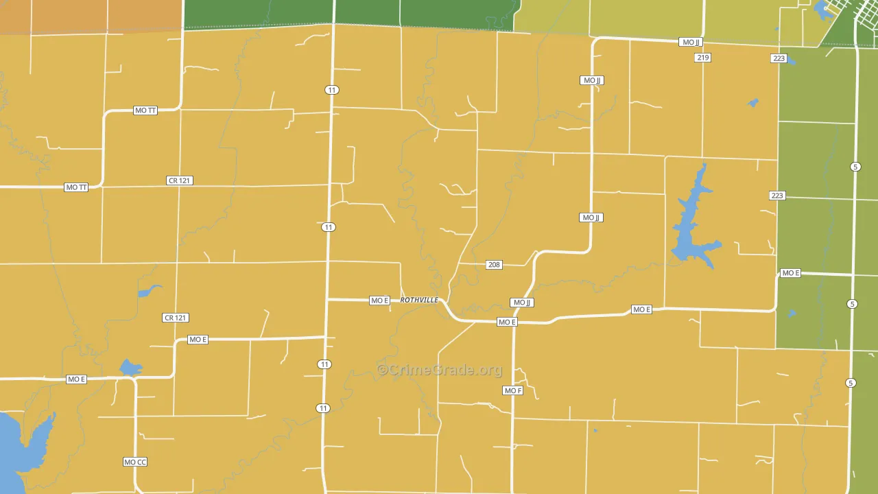 Rothville, MO Map of Assault Rates