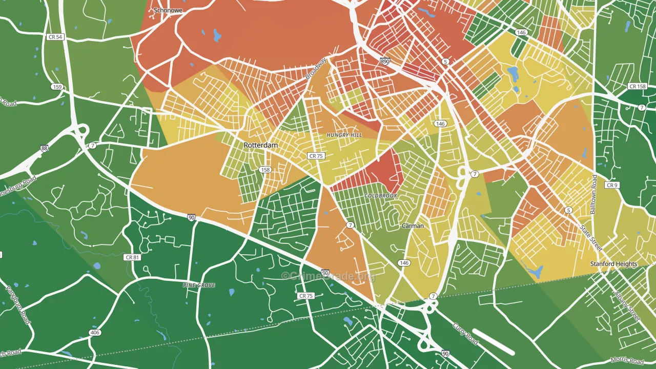Rotterdam, NY Map of Assault Rates
