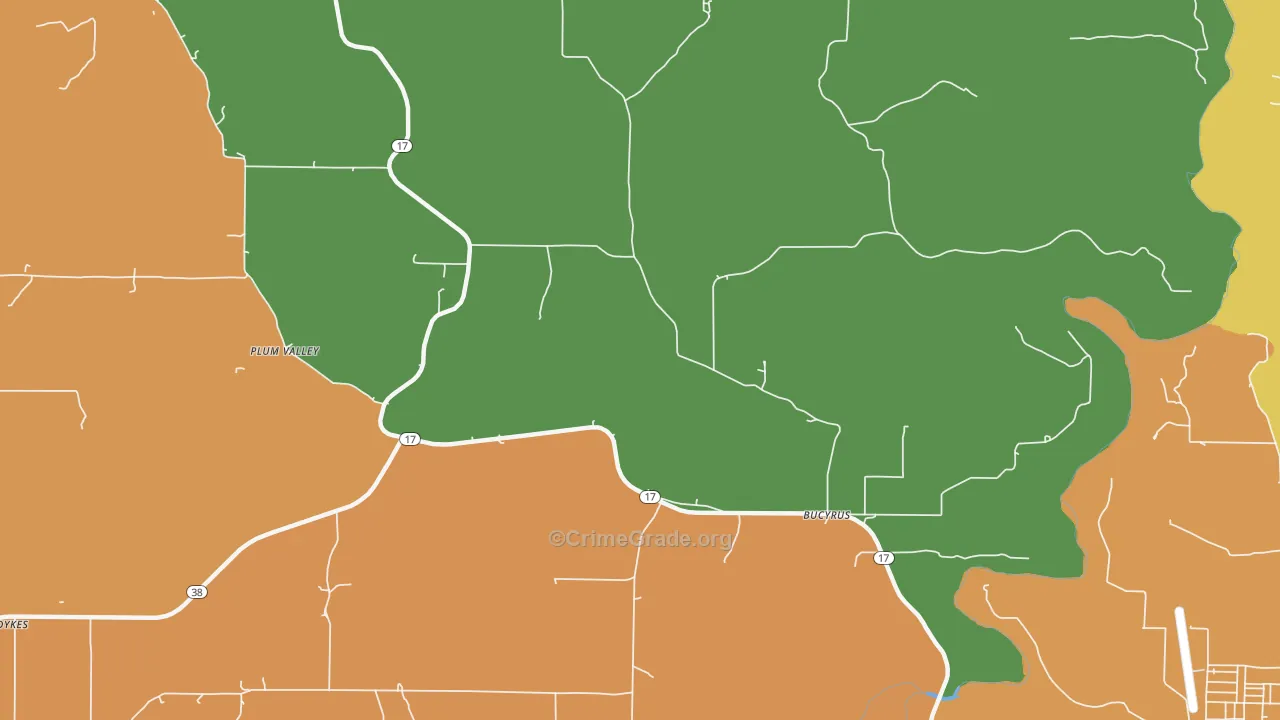 Roubidoux, MO Map of Assault Rates