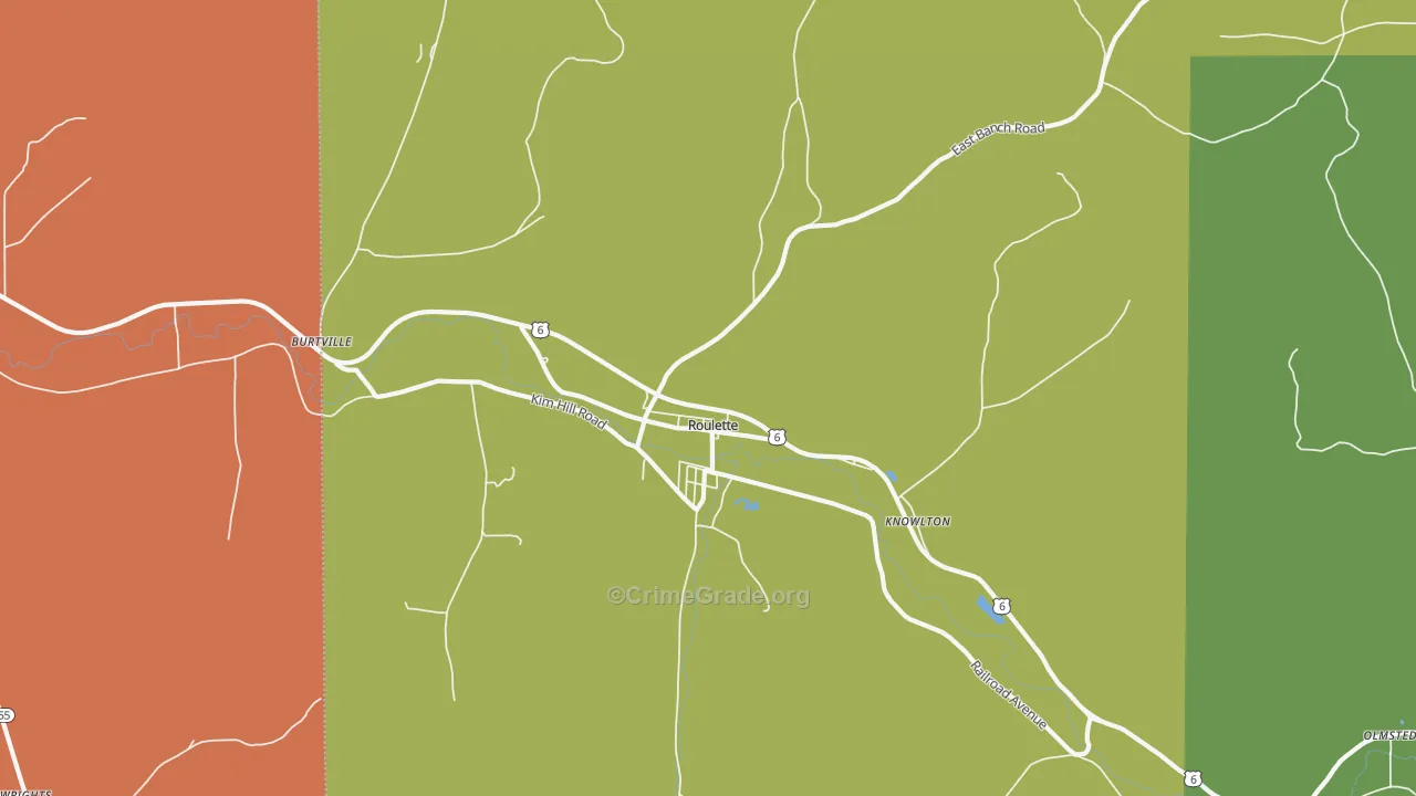 Roulette, PA Map of Assault Rates