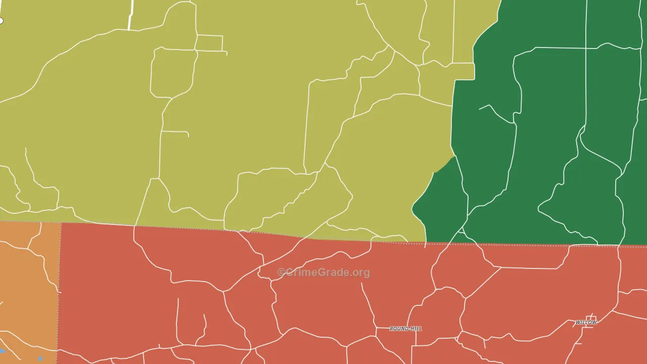 Round Hill, AR Map of Assault Rates
