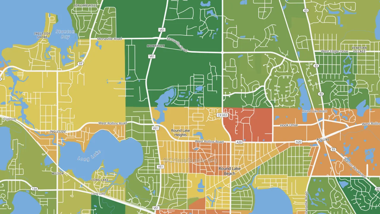 Round Lake Heights, IL Map of Assault Rates