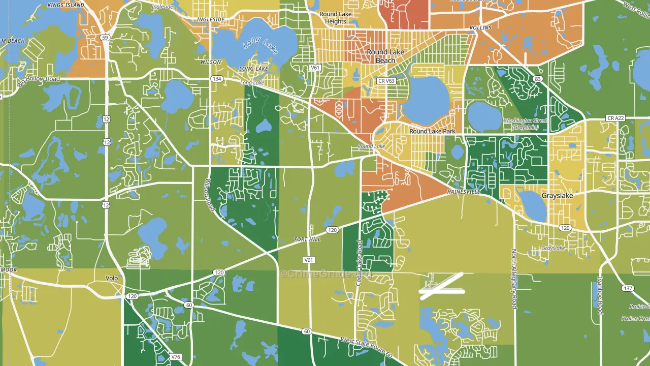 Round Lake, IL Map of Assault Rates