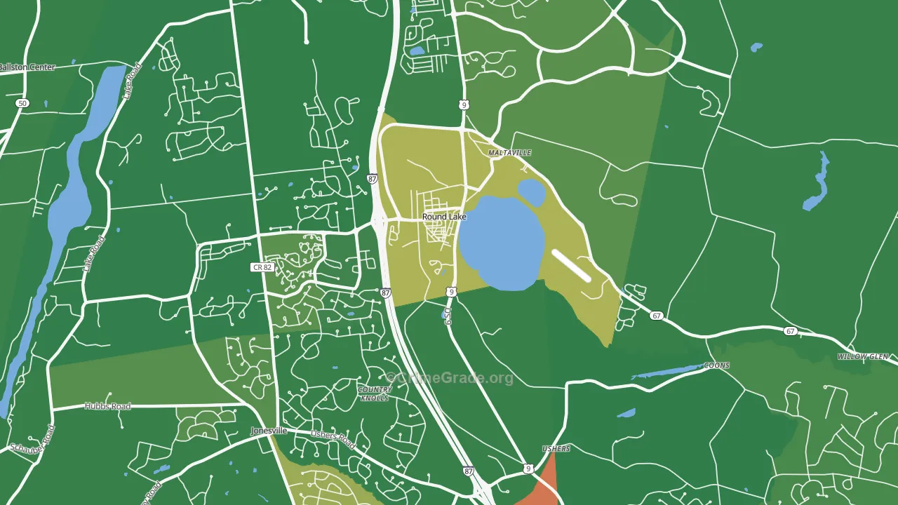 Round Lake, NY Map of Assault Rates