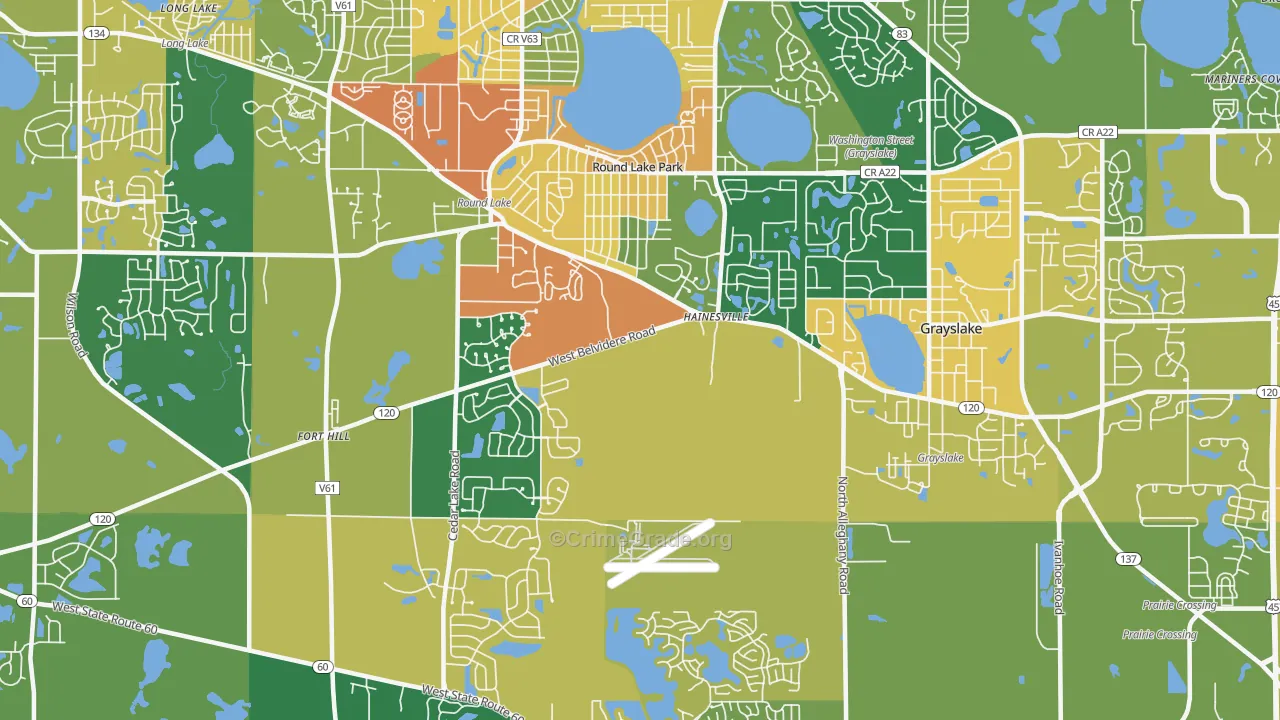 Round Lake Park, IL Map of Assault Rates