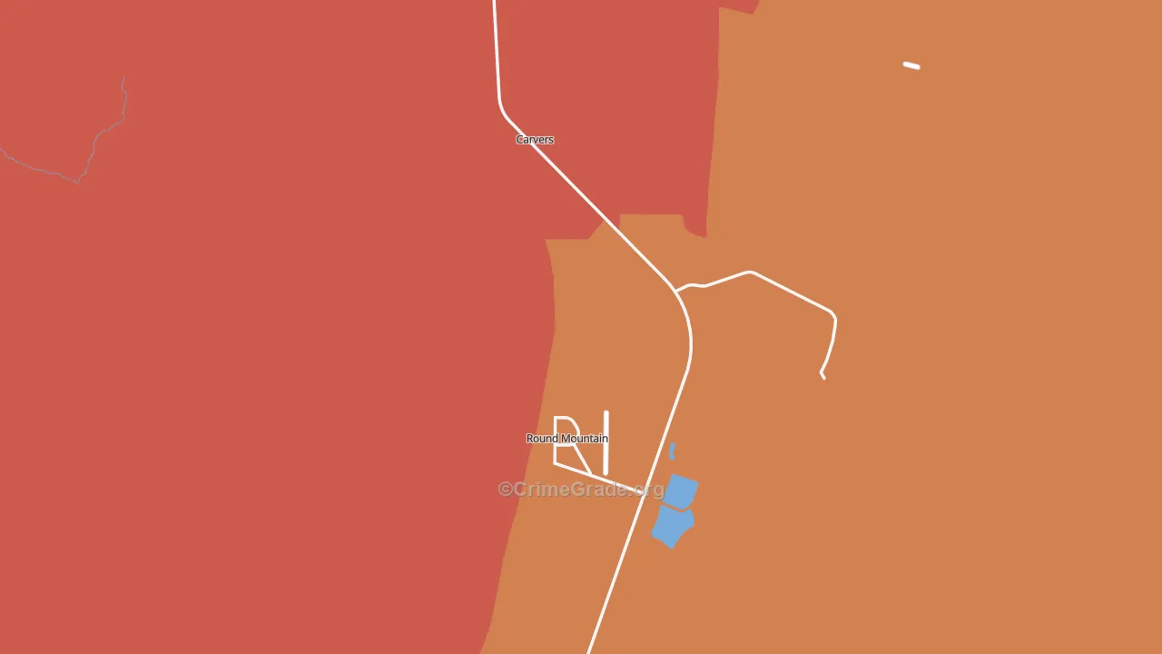 Round Mountain, NV Map of Assault Rates