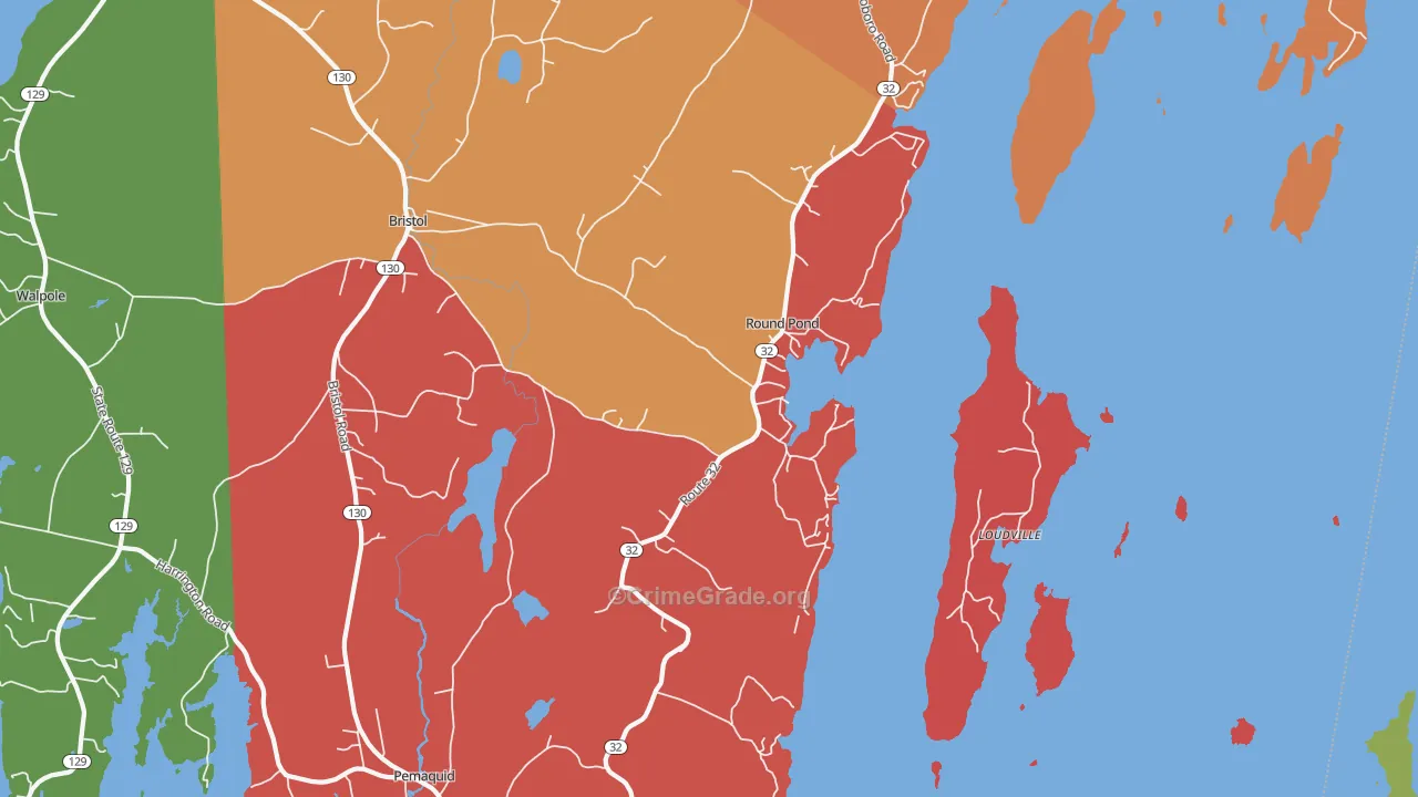 Round Pond, ME Map of Assault Rates