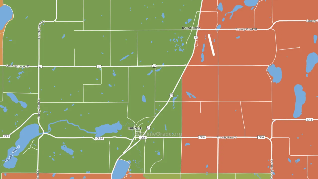 Round Prairie, MN Map of Assault Rates