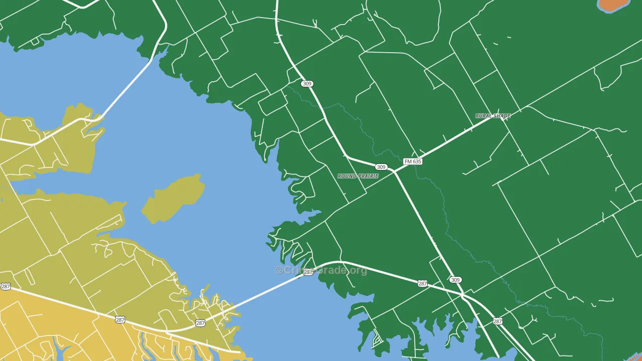 Round Prairie, TX Map of Assault Rates