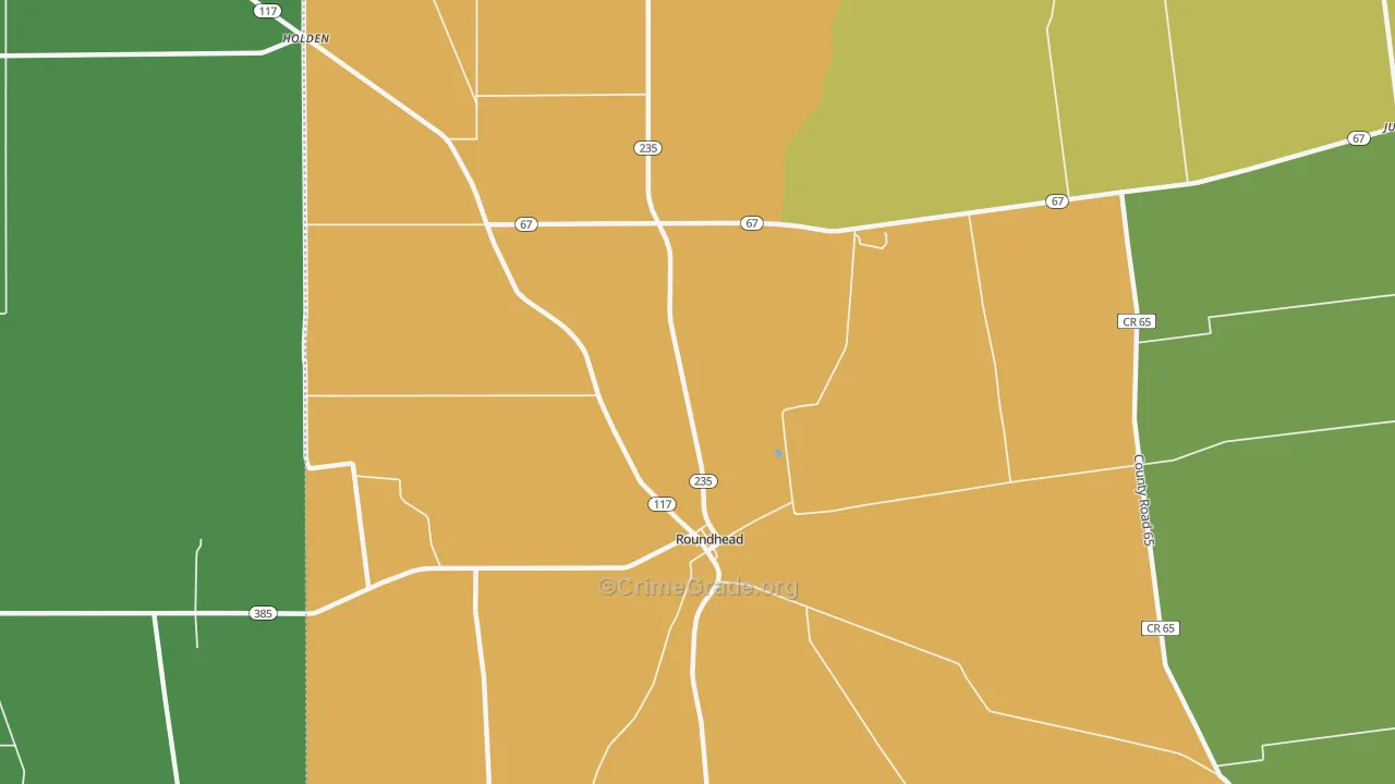 Roundhead, OH Map of Assault Rates