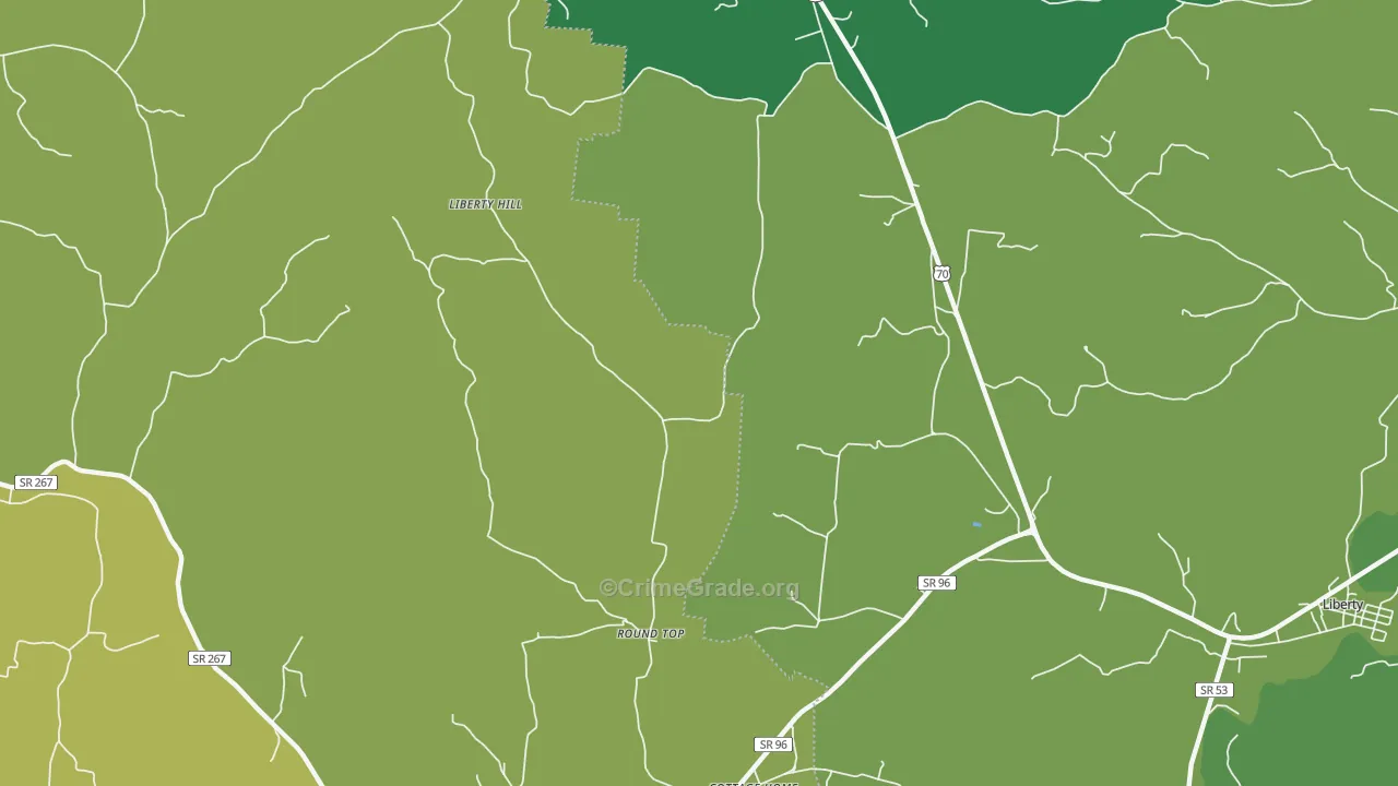 Roundtop, TN Map of Assault Rates