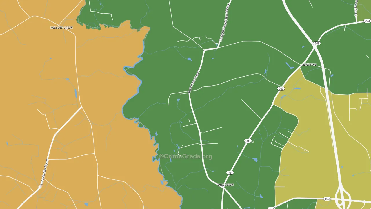 Rountree, NC Map of Assault Rates