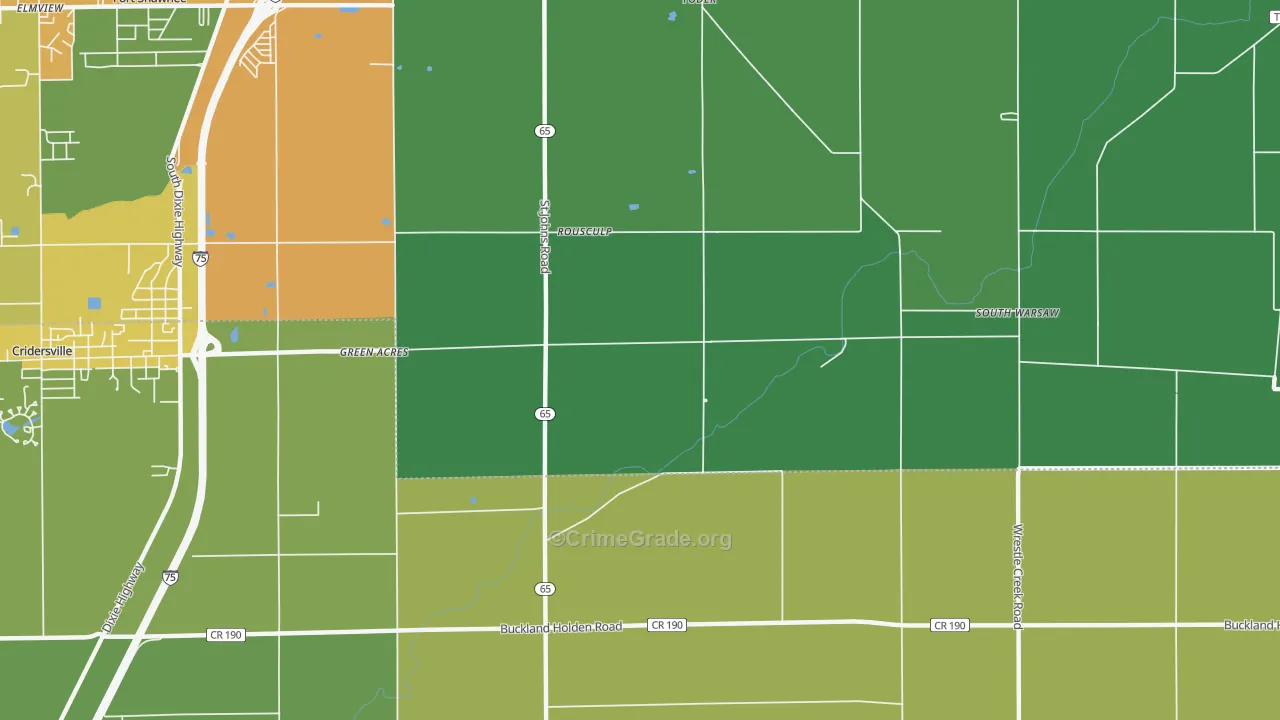 Rousculp, OH Map of Assault Rates