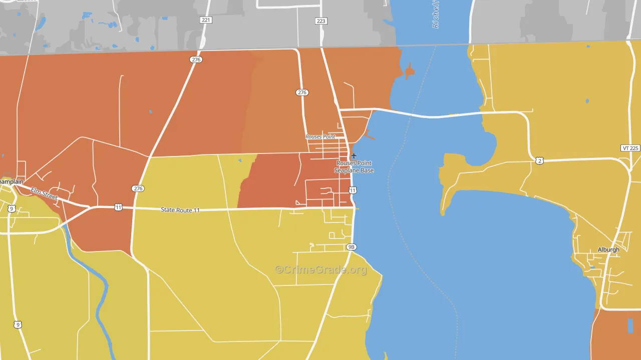 Rouses Point, NY Map of Assault Rates