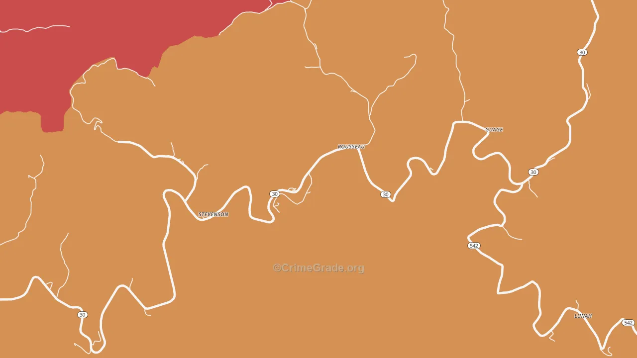 Rousseau, KY Map of Assault Rates