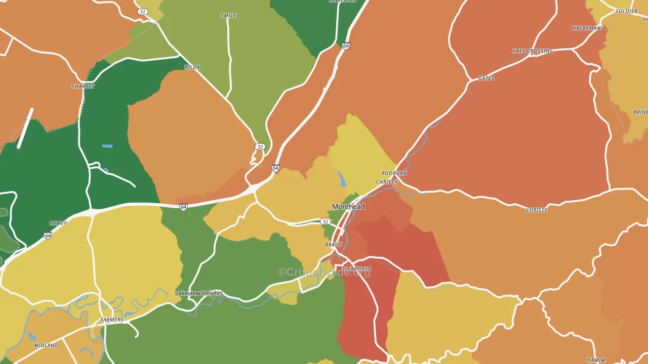 Rowan County, KY Map of Assault Rates