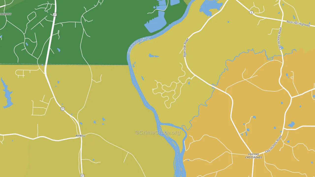 Rowell, SC Map of Assault Rates