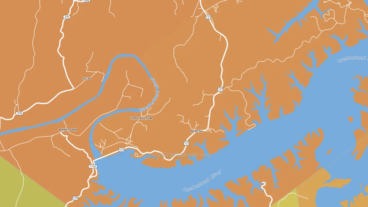 Rowena, KY Map of Assault Rates