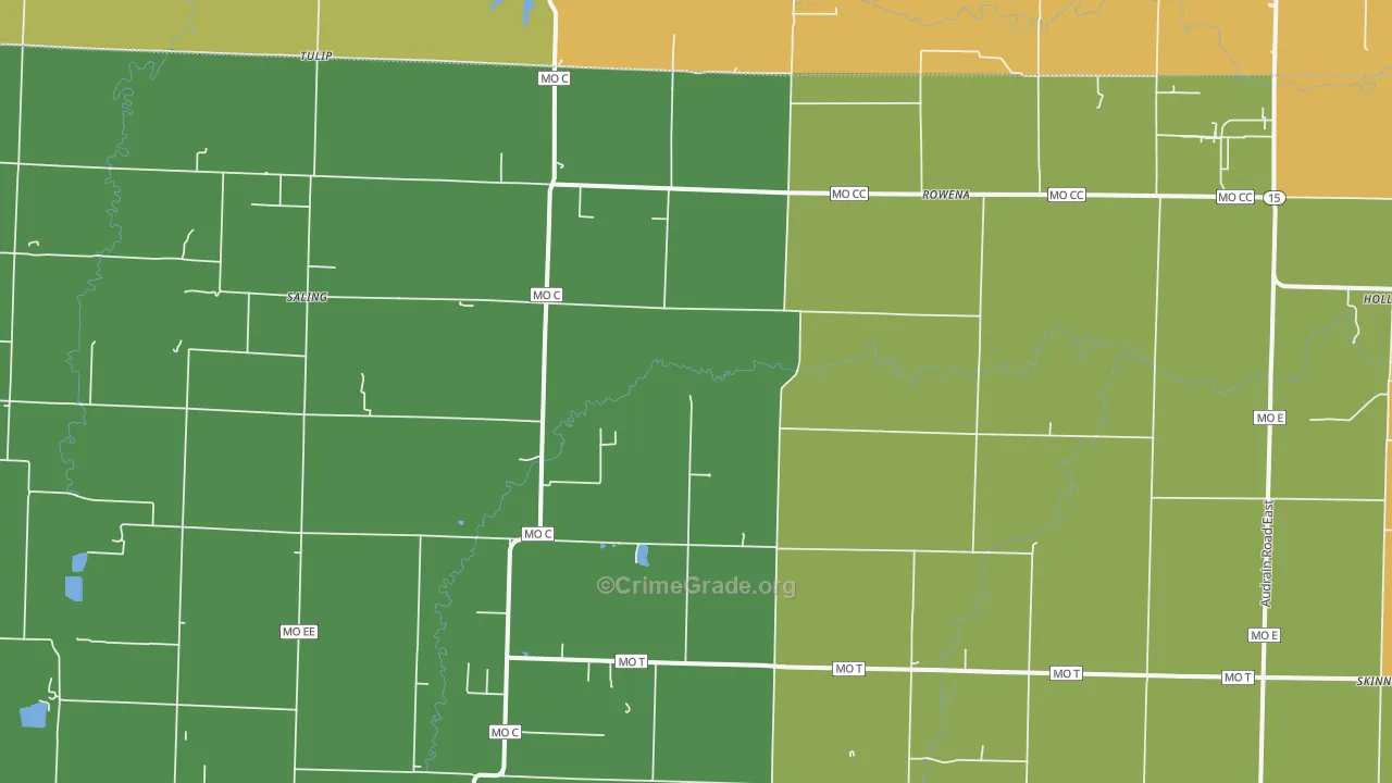 Rowena, MO Map of Assault Rates