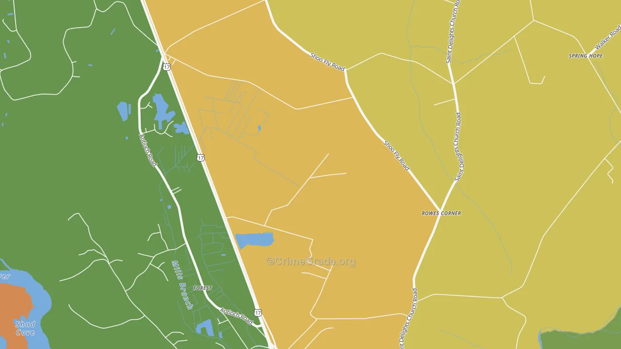 Rowes Corner, NC Map of Assault Rates